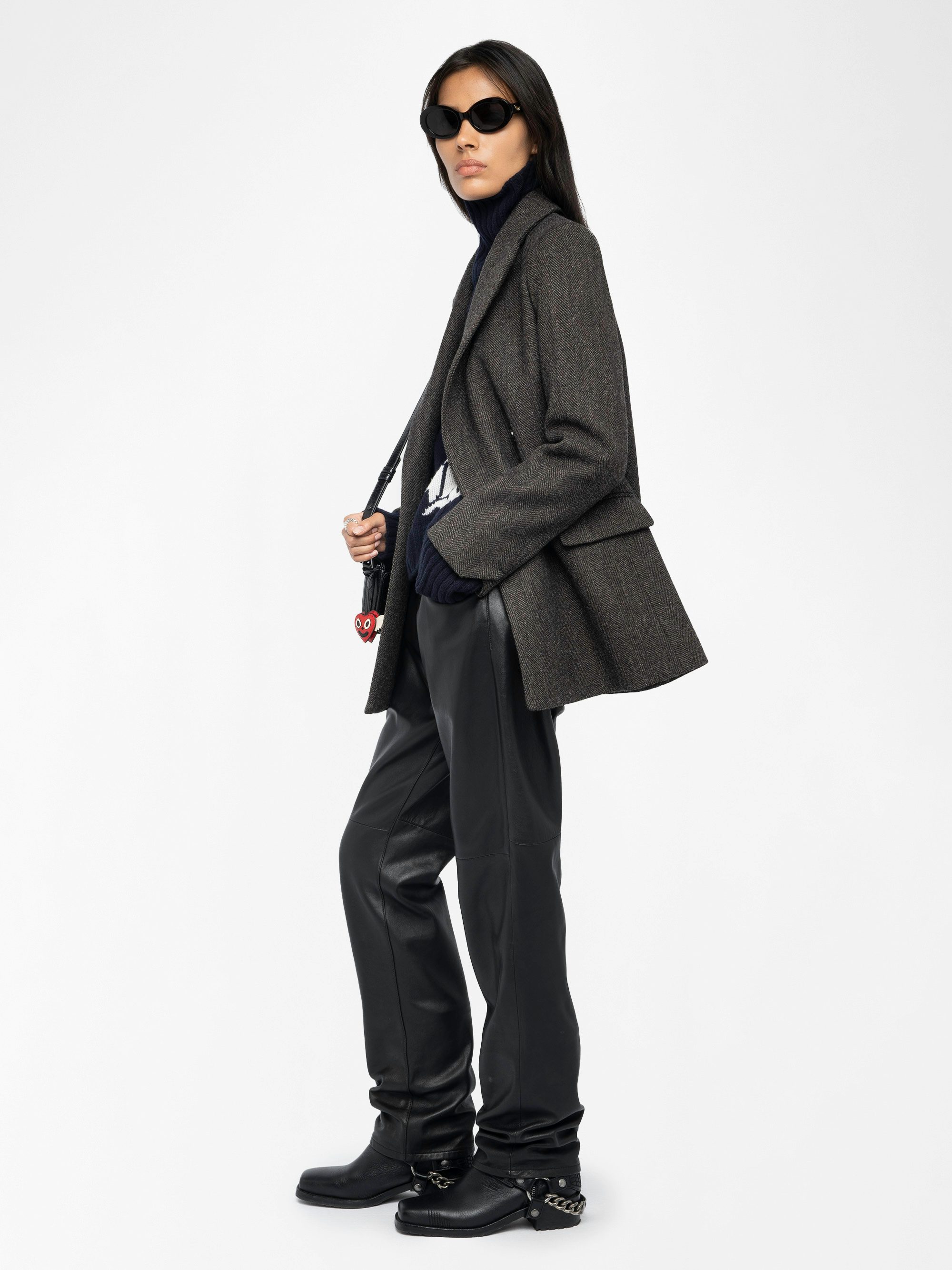 Miew Coat - Peacoat-style coat in wool blend, double-breasted buttoned closure and long sleeves.